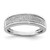 Sterling Silver Rhodium-Plated 0.243ct Diamond. Men'S Band Ring