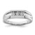 Sterling Silver Rhodium-Plated 0.045ct Diamond Men'S Ring