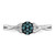 White Night Sterling Silver Rhodium-Plated Blue and White 0.136ct Diamond Oval Ring, 2 mm - View 4