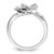 White Night Sterling Silver Rhodium-Plated White and Black 0.044ct Diamond Butterfly Ring, 3 mm - View 2