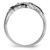 White Night Sterling Silver Rhodium-Plated Black and White 0.19ct Diamond Intertwined Ring, 2 mm - View 2