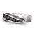 White Night Sterling Silver Rhodium-Plated Black 0.495ct Diamond Men'S Band Ring, 7.8 mm - View 3