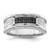 White Night Sterling Silver Rhodium-Plated White and Black 0.14ct Diamond Men'S Ring, 4.9 mm
