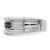 White Night Sterling Silver Rhodium-Plated White and Black 0.14ct Diamond Men'S Ring, 4.9 mm - View 3
