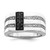 White Night Sterling Silver Rhodium-Plated Black and White 0.519ct Diamond Men'S Ring, 11 mm