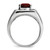 White Night Sterling Silver Rhodium-Plated Garnet and 0.02ct Diamond Square Men'S Ring, 4 mm - View 2
