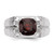 White Night Sterling Silver Rhodium-Plated Garnet and 0.02ct Diamond Square Men'S Ring, 4 mm - View 4