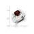 White Night Sterling Silver Rhodium-Plated Garnet and 0.02ct Diamond Square Men'S Ring, 4 mm - View 5