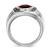 White Night Sterling Silver Black Rhodium-Plated Garnet and 0.05ct Diamond Oval Men'S Ring, 14 mm - View 2