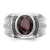White Night Sterling Silver Black Rhodium-Plated Garnet and 0.05ct Diamond Oval Men'S Ring, 14 mm - View 4