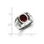 White Night Sterling Silver Black Rhodium-Plated Garnet and 0.05ct Diamond Oval Men'S Ring, 14 mm - View 5