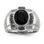 White Night Sterling Silver Black Rhodium-Plated 0.04ct Diamond and Onyx Oval Men'S Ring, 4.8 mm
