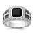 White Night Sterling Silver Black Rhodium-Plated 0.12ct Diamond and Onyx Cross Men'S Ring, 13 mm