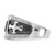 White Night Sterling Silver Black Rhodium-Plated 0.12ct Diamond and Onyx Cross Men'S Ring, 13 mm - View 3