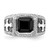 White Night Sterling Silver Black Rhodium-Plated 0.12ct Diamond and Onyx Cross Men'S Ring, 13 mm - View 4