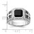 White Night Sterling Silver Black Rhodium-Plated 0.12ct Diamond and Onyx Cross Men'S Ring, 13 mm - View 5