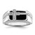 White Night Sterling Silver Rhodium-Plated 0.061ct Diamond and Black Onyx Cross Men'S Ring, 3 mm