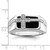 White Night Sterling Silver Rhodium-Plated 0.061ct Diamond and Black Onyx Cross Men'S Ring, 3 mm - View 5