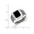 White Night Sterling Silver Black Rhodium-Plated 0.014ct Diamond and Onyx Square Men'S Ring, 15 mm - View 5