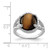 Sterling Silver Rhodium-Plated Tigers Eye Quartz and 0.04ct Diamond Ring, 2 mm - View 3