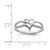Sterling Silver Rhodium-Plated 0.045ct Diamond Heart Ring, 2 mm - View 4