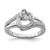 Sterling Silver Rhodium-Plated 0.01ct Diamond Double Heart Ring, 2 mm
