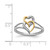 Sterling Silver Rhodium-Plated with 14K Yellow Gold 0.048ct Diamond Heart Ring, 2 mm - View 4