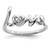 Sterling Silver Rhodium-Plated 0.009ct Diamond Love Ring, 2 mm