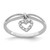 Sterling Silver Rhodium-Plated 0.05ct Diamond Heart Dangle Ring, 2 mm