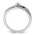 Sterling Silver Rhodium-Plated Diamond Heart Ring, 2 mm - View 2