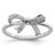 Sterling Silver Rhodium-Plated 0.05ct Diamond Bow Ring, 2 mm