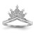 Sterling Silver Rhodium-Plated 0.141ct Diamond Crown Ring, 2 mm