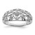 Sterling Silver Rhodium-Plated 0.026ct Diamond Ring, 2 mm