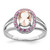 Sterling Silver Rhodium-Plated Morganite & Pink Sapphire Oval Ring, 2 mm