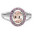 Sterling Silver Rhodium-Plated Morganite & Pink Sapphire Oval Ring, 2 mm - View 5