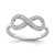 Sterling Silver Rhodium-Plated Cubic Zirconia Infinity Ring, 7 mm