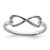 Sterling Silver Rhodium-Plated Infinity Heart Ring, 6 mm