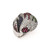 Sterling Silver Black Rhodium Blue/Grn Glass Lt & Drk Synth. Lab-Created Ruby & Cubic Zirconia Ring, 20 mm