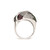 Sterling Silver Black Rhodium Blue/Grn Glass Lt & Drk Synth. Lab-Created Ruby & Cubic Zirconia Ring, 20 mm - View 2