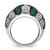 Sterling Silver with Black Rhodium-Plated Green Glass & Cubic Zirconia Honeycomb Ring - View 2