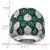 Sterling Silver with Black Rhodium-Plated Green Glass & Cubic Zirconia Honeycomb Ring - View 4