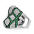Sterling Silver & Black Rhodium-Plated Green Glass & Cubic Zirconia Ring - View 3