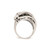 Sterling Silver Black Rhodium Blue/Grn Glass Lt & Drk Synth. Lab-Created Ruby Ring, 27 mm - View 2