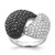 Sterling Silver & Black Rhodium Black & White Cubic Zirconia Ring