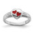Sterling Silver Rhodium-Plated Polished & Red Enameled Heart Children'S Ring, 2 mm