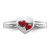 Sterling Silver Rhodium-Plated Polished & Red Enameled Heart Children'S Ring, 2 mm - View 5