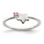 Sterling Silver Polished Pink Cubic Zirconia & Star Ring, 1.5 mm