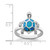 Sterling Silver Rhodium-Plated Created Blue Lab-Created Opal Turtle Ring, 2 mm - View 3