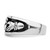 Sterling Silver Rhodium-Plated Antiqued Claddagh Ring, 3.6 mm - View 3