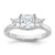 Sterling Silver Rhodium-Plated & Cubic Zirconia 3 Stone Ring